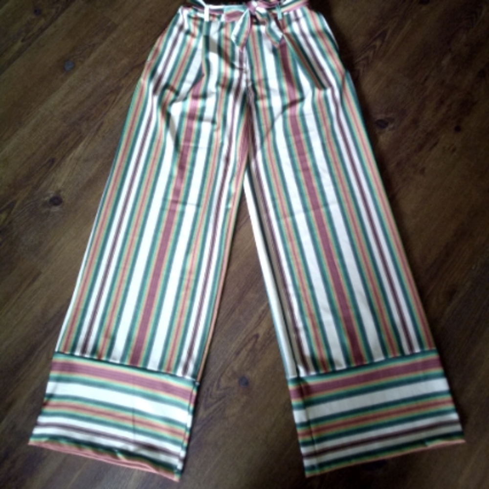 Lucky and Blessed Stripped Wide bottom Pants